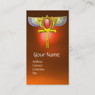 CARTE DE VISITE LE TALISMAN ROUGE, EGYPTIEN S'EST ENVOLÉ ANKH ET