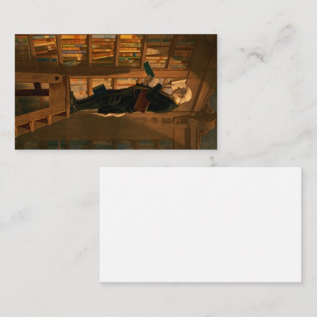 Carte De Visite Le ver de livre, 1861 par Carl Spitzweg (Devant / Derrière)