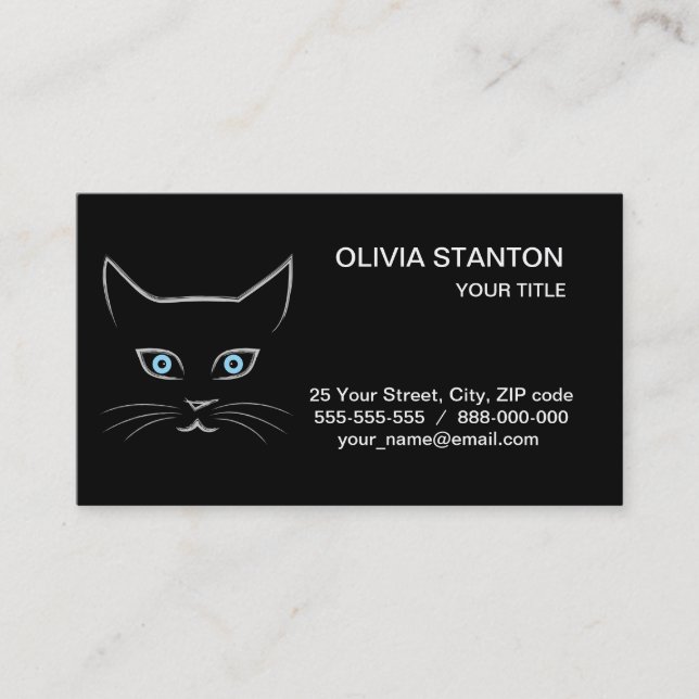 Carte De Visite Le visage de Chat (Devant)