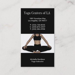 Carte De Visite Le yoga détendent le noir