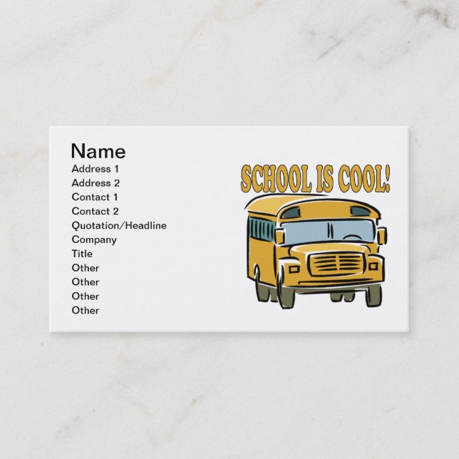Carte De Visite L'école est fraîche (Devant)