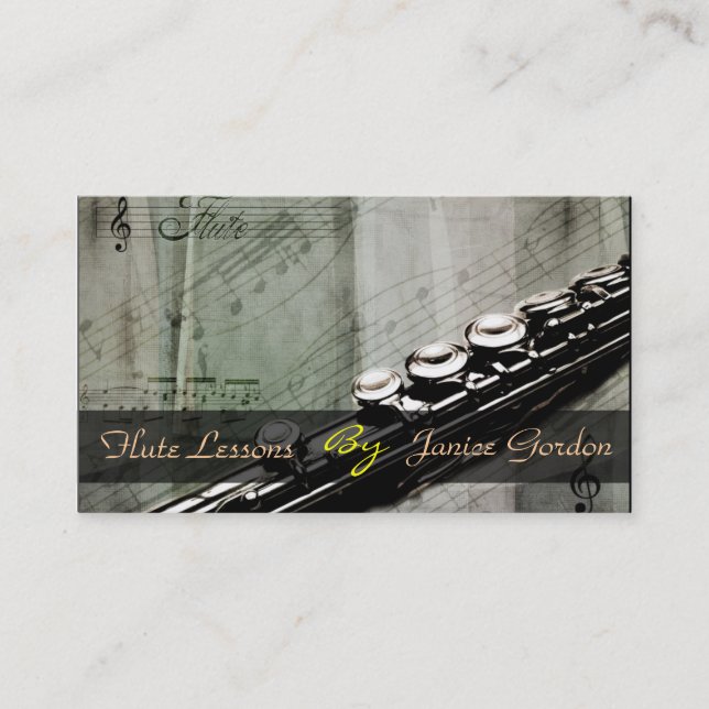 Carte De Visite Leçons de flute Instrument Music Instructeur Busin (Devant)