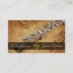 Carte De Visite Leçons de flûte Instrument Music Instructor Busi