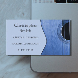 Carte De Visite Leçons de guitare aux instruments de musique bleu