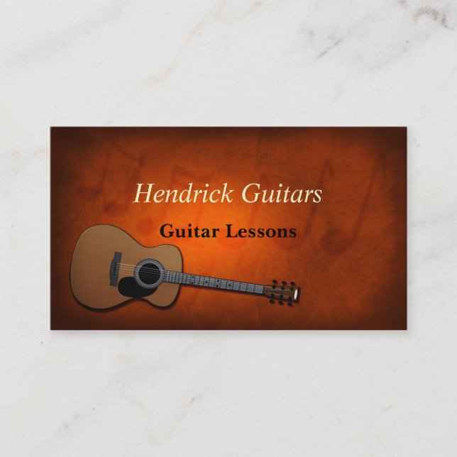Carte De Visite Leçons de guitare Ventes de guitare (Devant)