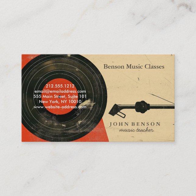 Carte De Visite Leçons de musique chic moderne (Devant)