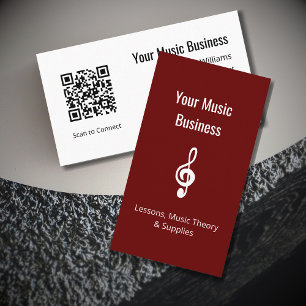 Carte De Visite Leçons de musique Code QR Clef Treble Code QR Simp
