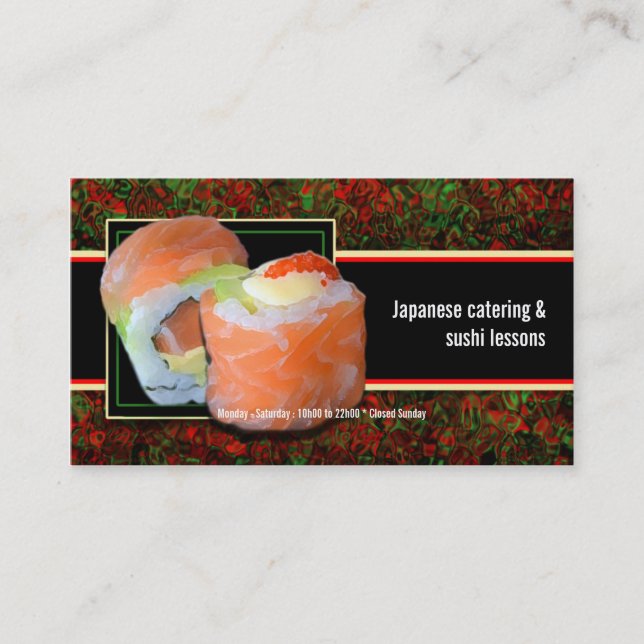 Carte De Visite Leçons de restauration de restaurant japonais de (Devant)