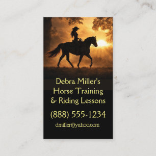 Carte De Visite Leçons d'équitation de dressage de cheval Western