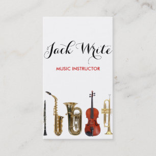 Carte De Visite Leçons Instrument Music Instructor Business