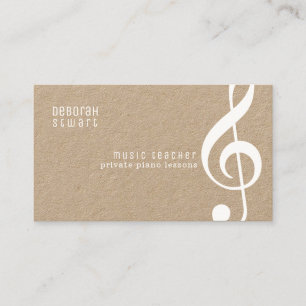 Carte De Visite leçons privées professeur de musique rustique kraf