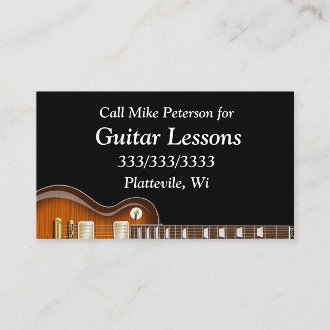 Carte De Visite Leçons simples de base de guitare (Devant)