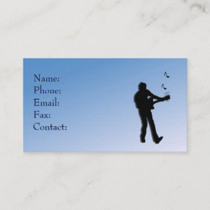 Carte De Visite Lecteur de guitare bleu