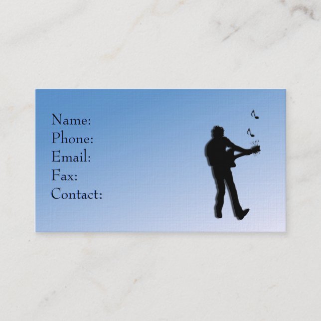 Carte De Visite Lecteur de guitare bleu (Devant)