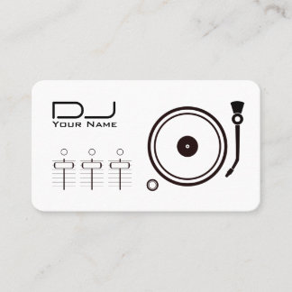 Carte De Visite Lecteur DJ professionnel moderne ligne noire blanc