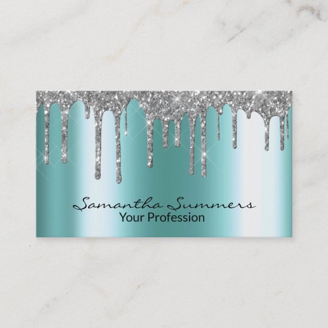 Carte De Visite Lecteurs d'argent métal look élégant unique person (Devant)