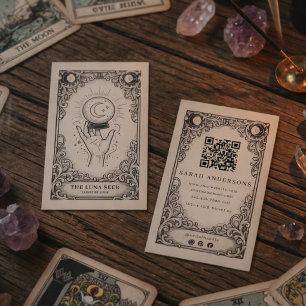 Carte De Visite Lectrice de Tarot   Mystique Céleste Vintage Fortu