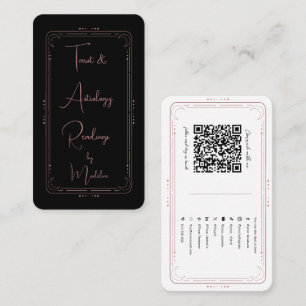 Carte De Visite Lectrice de Tarot Mystique Rose Gold QR des Réseau