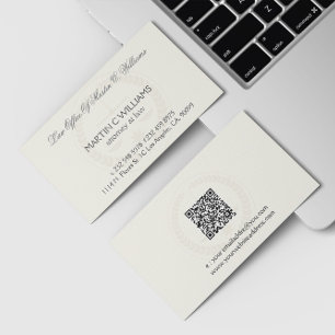 Carte De Visite Légère Crème Échelle De Justice Filigrane Business