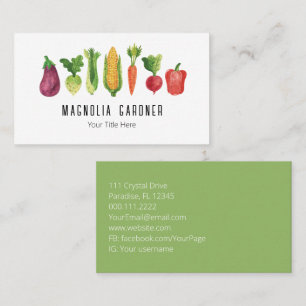 Carte De Visite Légumes à l'aquarelle