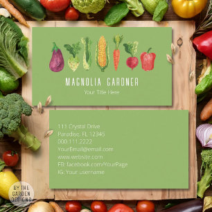 Carte De Visite Légumes à l'aquarelle Marché de jardin biologique