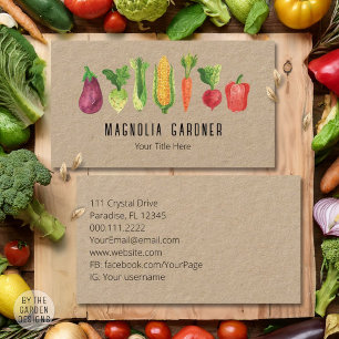 Carte De Visite Légumes à l'aquarelle Marché de jardin biologique