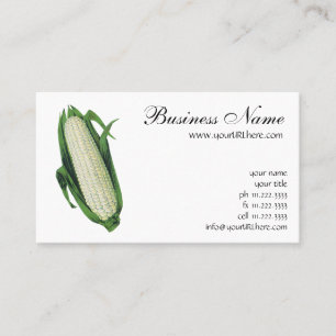 Carte De Visite Légumes alimentaires vintage Maïs blanc en épi