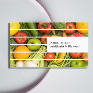 Carte De Visite Légumes colorés modernes uniques nutritionniste