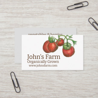 Carte De Visite Légumes de ferme Produire de la nourriture Jardin