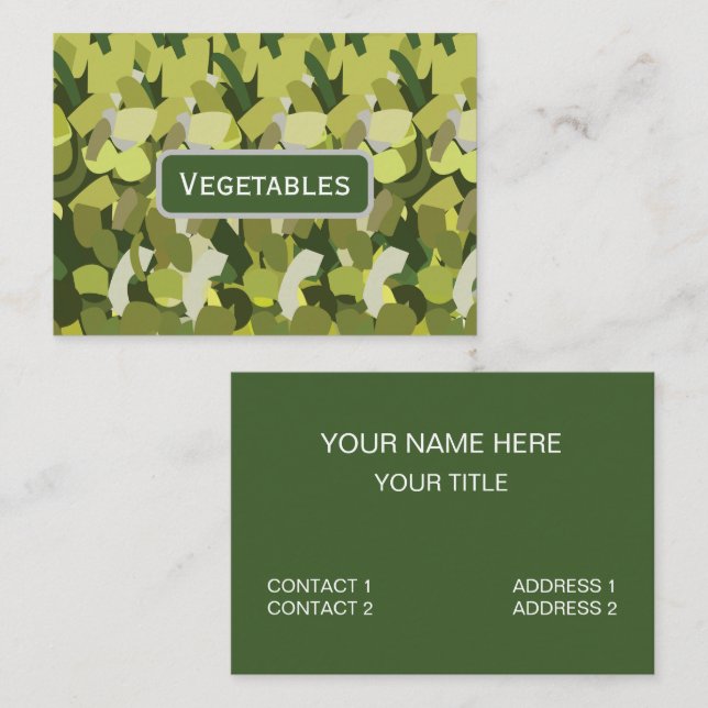 Carte De Visite Légumes de légumes verts (Devant / Derrière)