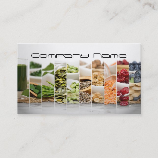 Carte De Visite Légumes fruits/vie saine/carte végétarienne (Devant)