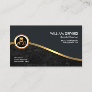 Carte De Visite L'Élégante Chauffeur noir de la vague d'or royal