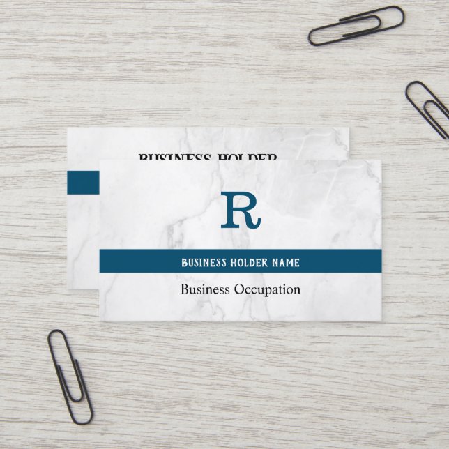 Carte De Visite L'élégante simplicité d'un code QR en marbre blanc (Devant/Arrière en situation)