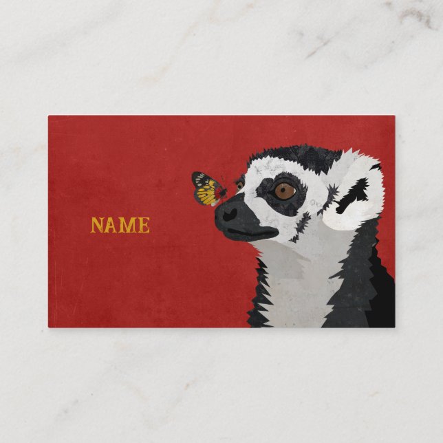 CARTE DE VISITE LEMUR & PAPILLON (Dos)