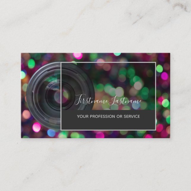 Carte De Visite Lentilles de caméra reflex pour photographes Vidéo (Devant)