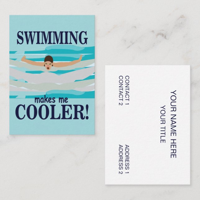 Carte De Visite L'entraînement de natation me rend plus cool Entra (Devant / Derrière)