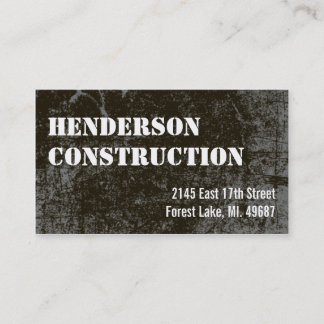 Carte De Visite L'entreprise de construction carde le béton foncé