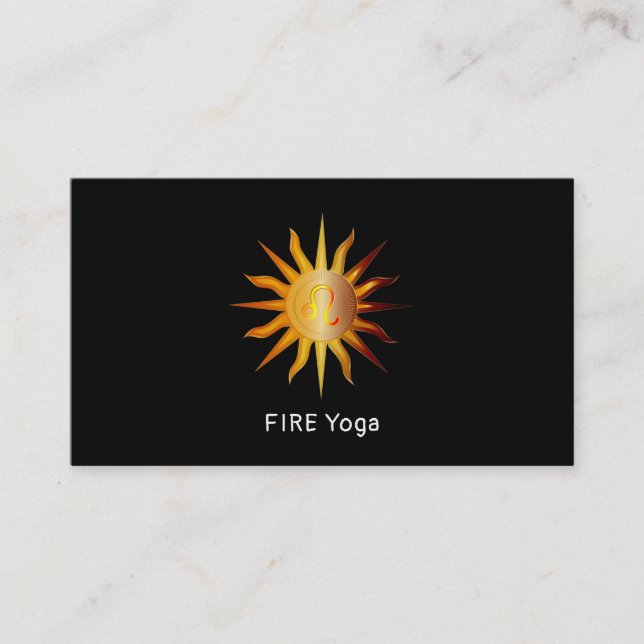 Carte De Visite Léo Soleil Signe du Feu Mois de Naissance Rouge &  (Devant)