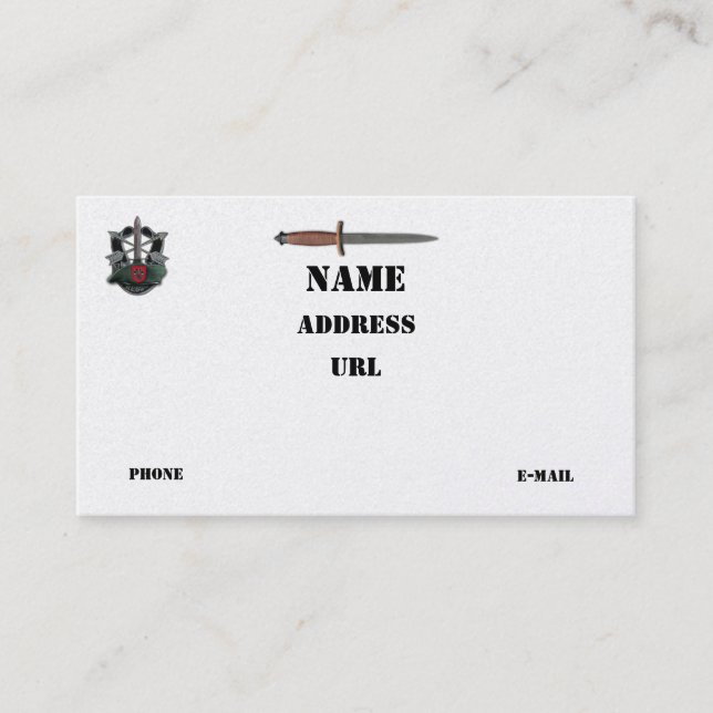 Carte De Visite les 7èmes forces spéciales contrôle la correction (Devant)