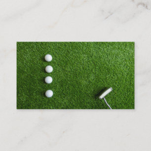 Carte De Visite Les balles de golf sont sur de l'herbe verte