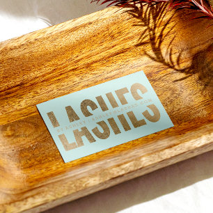 Carte De Visite Les cils modernes coupés faux or typographie menth