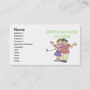 Carte De Visite Les couples qui jouent au golf ensemble restent