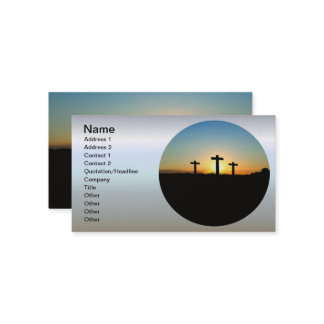 Carte De Visite Les croix de crucifixion au coucher du soleil