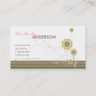 Carte De Visite Les Dots De Fleur De Whimsical Fluent Et Fléchisse