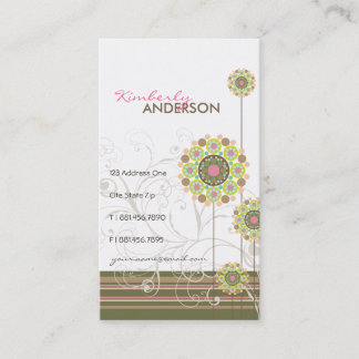 Carte De Visite Les Dots De Fleur De Whimsical Fluent Et Fléchisse
