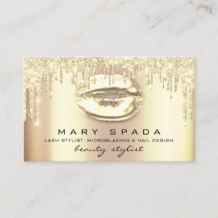 Carte De Visite Les Eyebrows De Maquillage Lèvres D'Or Les Lèvre