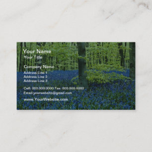 Carte De Visite Les fleurs d'Aqua Bluebell Woods