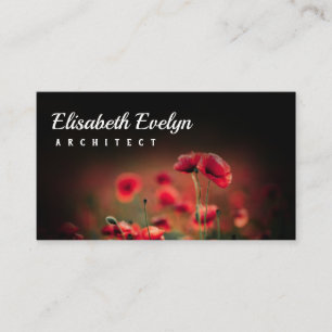 Carte De Visite Les fleurs de coquelicots en été