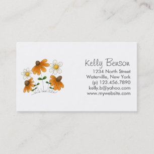 Carte De Visite Les fleurs de la mère · Marguerites oranges et