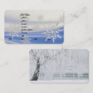 Carte De Visite Les flocons de neige congelés personnalisent des